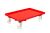 Kunststoff Transportroller Geschlossen - Rot - mit Kunststoffräder, 2 Lenkrollen und 2 Bockrollen - Palette