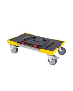 Transportroller metaBOX XL - 600x400 - Gummiräder 2 Bremsrollen und 2 Lenkrollen