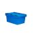 Mehrwegbehälter Conical mit Krokodildeckel 64-299 - Karton - blau