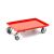 Kunststoff Transportroller Geschlossen - Rot - mit Gummiräder, 2 Lenkrollen und 2 Bremsrollen - Einzel