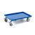 Kunststoff Transportroller Geschlossen - Blau - mit Gummiräder, 2 Lenkrollen und 2 Bremsrollen - Palette
