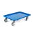 Kunststoff Transportroller Geschlossen - Blau - mit Gummiräder, 4 Lenkrollen - Palette