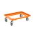 Kunststoff Transportroller Offen - Orange - mit Gummiräder, 2 Lenkrollen und 2 Bremsrollen - Einzel