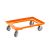 Kunststoff Transportroller Offen - Orange - mit Gummiräder, 2 Lenkrollen und 2 Bockrollen - Einzel