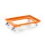 Kunststoff Transportroller Offen - Orange - mit Kunststoffräder, 2 Lenkrollen und 2 Bremsrollen - Einzel