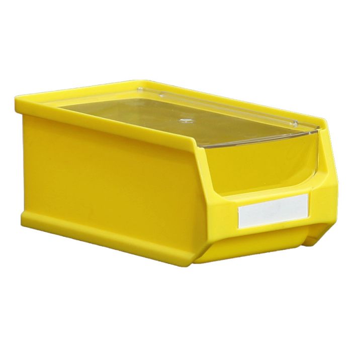 Durchsichtige Abdeckung auf einer gelben Sichtlagerbox 2.0