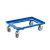 Kunststoff Transportroller Offen - Blau - mit Gummiräder, 2 Lenkrollen und 2 Bremsrollen - Palette