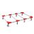 Transportroller VARIABLE - 1200x800 - 2x unterteilt - Gummiräder 8 Lenkrollen Rot - Karton