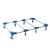 Transportroller VARIABLE - 1200x800 - 2x unterteilt - Gummiräder 8 Lenkrollen Blau - Karton
