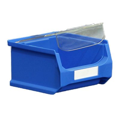 Durchsichtige Abdeckung auf einer blauen Sichtlagerbox 1.0