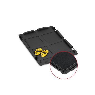 Auflagedeckel Set 400 x 300 für Eurobox NextGen 2.0 Cycle - Anthrazit - mit Schaumstoff - inkl. 4 gelbe Schiebeschnappverschlüsse