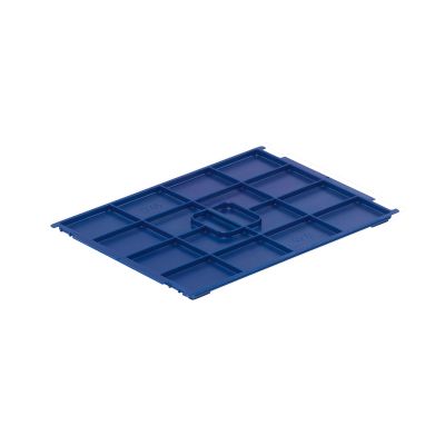 Marineblauer Auflagedeckel für den VDA R KLT Kleinladungsträger mit den Maßen 400x300 mm