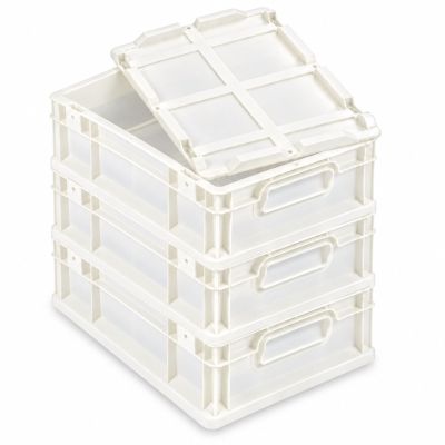 Teig-Gärbox - NextGen 2.0 - 3er-SET - Griffe geschlossen - 400 x 300 x 120 mm - 3 Boxen mit 1 Deckel