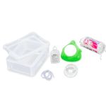 BOX M Mund-Nasen-Maske - grün - mit Box u. Desinfektionsmittel und Pads