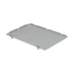 Auflagedeckel Set Eurobox NextGen – 600 x 400, inkl. 4 blaue Schiebeschnappverschlüsse