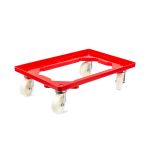 Kunststoff Transportroller Offen - Rot - mit Kunststoffräder, 4 Lenkrollen - Palette