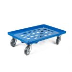 Kunststoff Transportroller Raster - Blau - mit Gummiräder, 4 Lenkrollen - Einzel