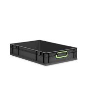Eurobox NextGen 2.0 Cycle - Griffe geschlossen - Hellgrün - 600 x 400 x 120 mm  - Anthrazit - Einzel