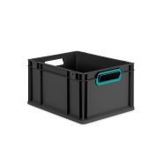 Eurobox NextGen 2.0 Cycle - Griffe offen - Türkis - 400 x 300 x 220 mm  - Anthrazit - Einzel