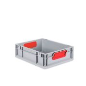 Eurobox, NextGen Color, Griffe rot geschlossen, 400x300x120mm - Palette