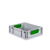 Eurobox, NextGen Color, Griffe grün geschlossen, 400x300x120mm - Karton