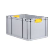 Eurobox, NextGen Color, Griffe gelb geschlossen, 600x400x120mm - Palette