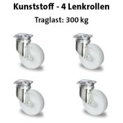 Transportroller VARIABLE - 400x300 - Kunststoffräder 4 Lenkrollen Gelb - Einzel