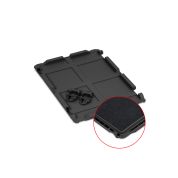 Scharnierdeckel Set 400 x 300 für Eurobox NextGen 2.0 Cycle - Anthrazit - mit Schaumstoff - inkl. 2 schwarze Schiebeschnappverschlüsse