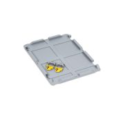 Scharnierdeckel Set Eurobox NextGen – 400 x 300, inkl. 2 gelbe Schiebeschnappverschlüsse