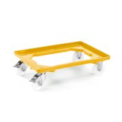 Kunststoff Transportroller Offen - Gelb - mit Kunststoffräder, 2 Lenkrollen und 2 Bremsrollen - Einzel