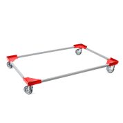 Transportroller VARIABLE - 1200x800 - Gummiräder 4 Lenkrollen Rot - Einzel