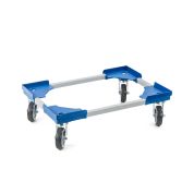 Transportroller VARIABLE - 600x400 - Gummiräder 4 Lenkrollen Blau - Einzel