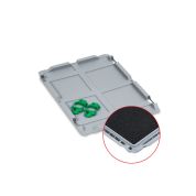 Auflagedeckel Set Eurobox NextGen  mit Schaumstoff 400 x 300, inkl. 4 grüne Schiebeschnappverschlüsse