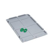 Auflagedeckel Set Eurobox NextGen – 600 x 400, inkl. 4 grüne Schiebeschnappverschlüsse