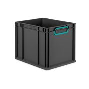 Eurobox NextGen 2.0 Cycle - Griffe geschlossen - Türkis - 400 x 300 x 320 mm  - Anthrazit - Einzel