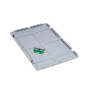 Scharnierdeckel Set Eurobox NextGen – 600 x 400, inkl. 2 grüne Schiebeschnappverschlüsse