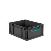 Eurobox NextGen 2.0 Cycle - Griffe geschlossen - Türkis - 400 x 300 x 170 mm  - Anthrazit - Einzel