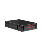 Eurobox NextGen 2.0 Cycle - Griffe geschlossen - Rot - 600 x 400 x 120 mm  - Anthrazit - Einzel