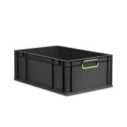 Eurobox NextGen 2.0 Cycle - Griffe geschlossen - Hellgrün - 600 x 400 x 220 mm  - Anthrazit - Karton