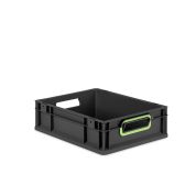 Eurobox NextGen 2.0 Cycle - Griffe offen - Hellgrün - 400 x 300 x 120 mm  - Anthrazit - Einzel