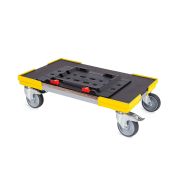 Transportroller metaBOX XL - 600x400 - Gummiräder 2 Bremsrollen und 2 Lenkrollen - Gelb - Einzel