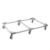 Transportroller VARIABLE - 1200x800 - 1x unterteilt - Gummiräder 6 Lenkrollen Grau - Palette