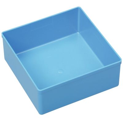 Blaue Einsatzbox (Größe 3) für die Bestückung von Sortimentskästen EuroPlus Flex und Kleinteilekoffer.