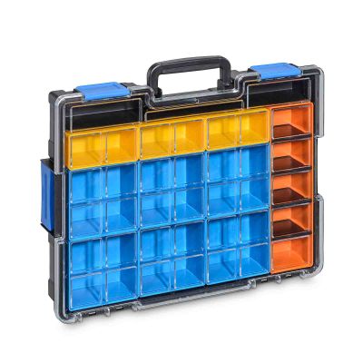 Kleinteilekoffer EuroPlus Pro >K<44.76/15 mit mehrfarbigen Einsatzboxen