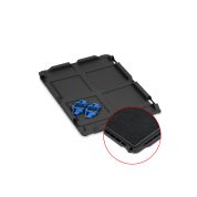 Auflagedeckel Set 400 x 300 für Eurobox NextGen 2.0 Cycle - Anthrazit - mit Schaumstoff - inkl. 4 blaue Schiebeschnappverschlüsse