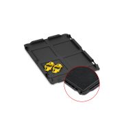 Auflagedeckel Set 400 x 300 für Eurobox NextGen 2.0 Cycle - Anthrazit - mit Schaumstoff - inkl. 4 gelbe Schiebeschnappverschlüsse