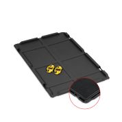 Auflagedeckel Set 600 x 400 für Eurobox NextGen 2.0 Cycle - Anthrazit - mit Schaumstoff - inkl. 4 gelbe Schiebeschnappverschlüsse