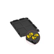 Auflagedeckel Set 400 x 300 für Eurobox NextGen 2.0 Cycle - Anthrazit - inkl. 4 gelbe Schiebeschnappverschlüsse