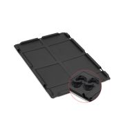 Auflagedeckel Set 600 x 400 für Eurobox NextGen 2.0 Cycle - Anthrazit - inkl. 4 schwarze Schiebeschnappverschlüsse