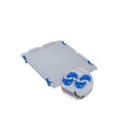 Auflagedeckel Set Eurobox NextGen – 400 x 300, inkl. 4 blaue Schiebeschnappverschlüsse